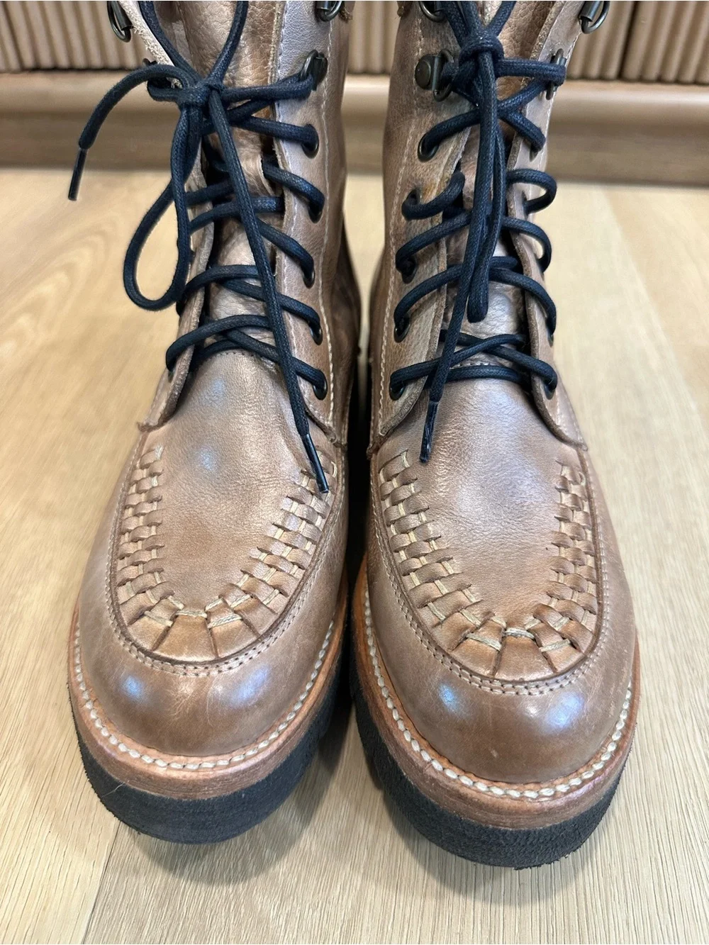 BED STU Boots ELISHA II Leather Combat ICICLE  Size 6.5